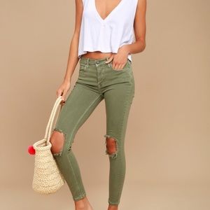Free People High Rise Busted Skinny Jeans